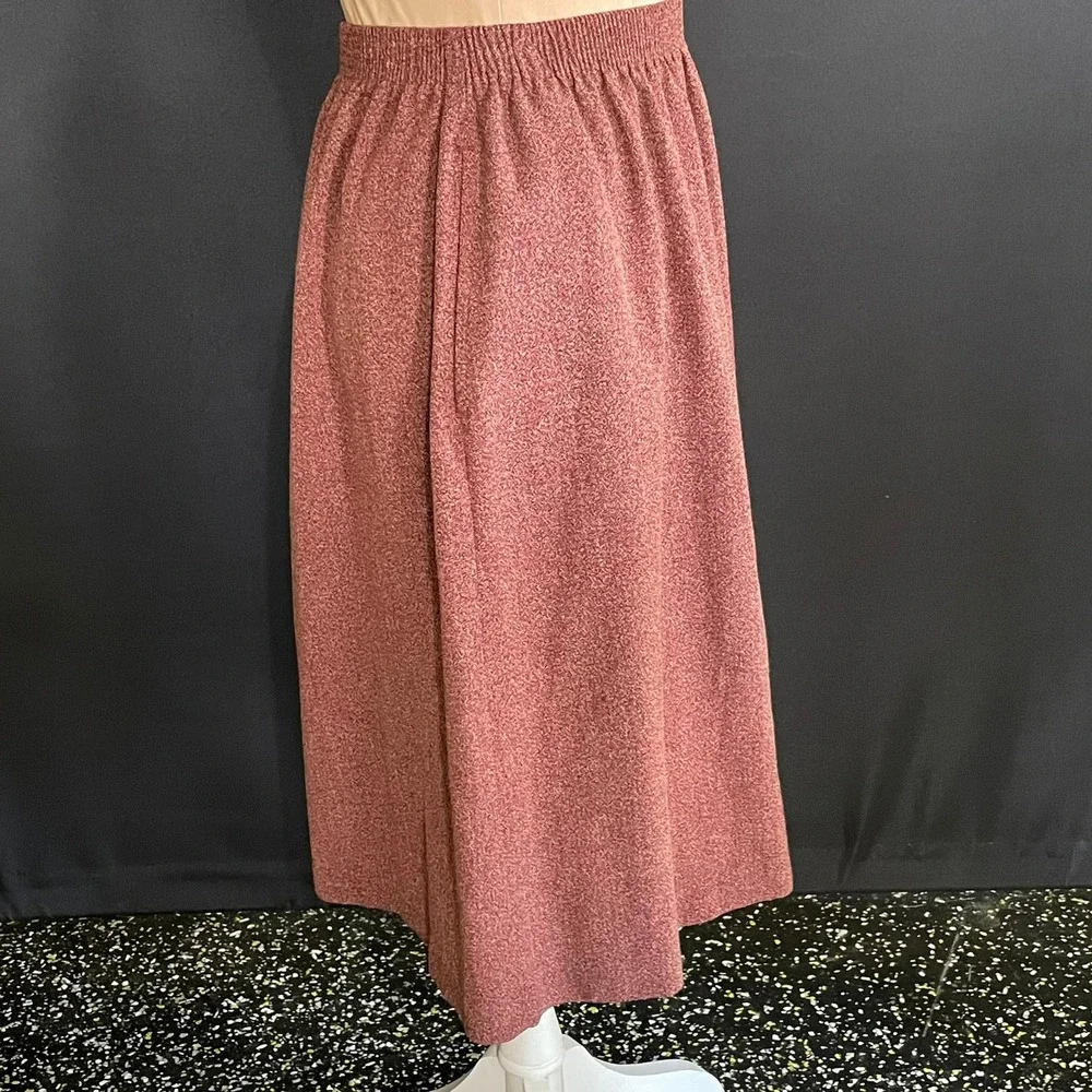 Bon Worth Pull On Skirt Womens S/M Mauve Good Vintage Elastic Waist Pockets